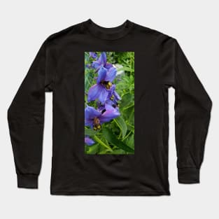 Close up purple delphinium Long Sleeve T-Shirt